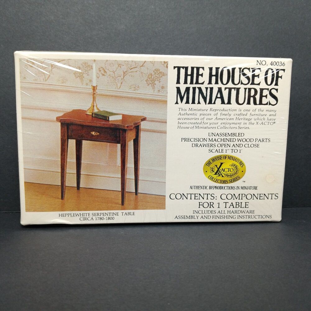 The House of Miniatures Hepplewhite Serpentine Table Kit 40036 X-ACTO 1":1' Vtg